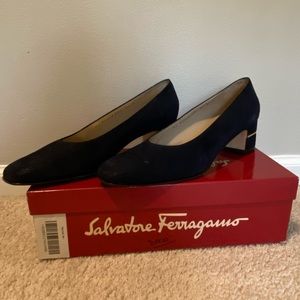 Salvatore Ferragamo Vintage Navy Shoes